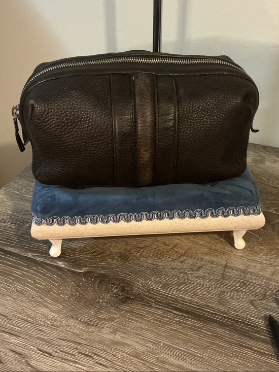 Gucci Other - Authentic Gucci Dark Brown Pebbled Leather Toiletry Dopp Kit 9x3.5x4 GUC